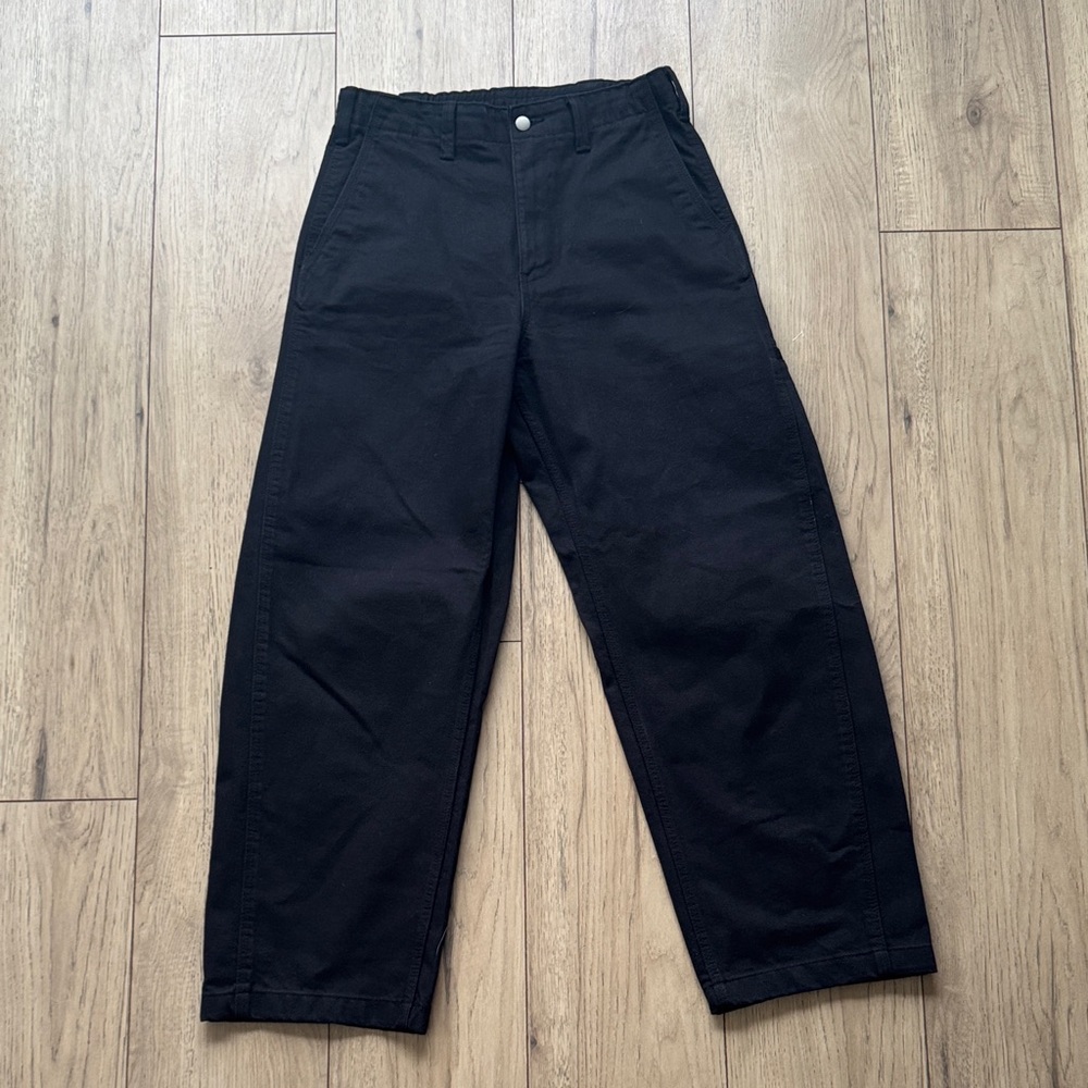 GU Straight Leg 100% Cotton Black Pants with Drawstring Men’s Size Medium
